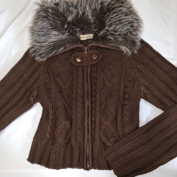 Brown Fur Cardigan - Picture 1 of 6